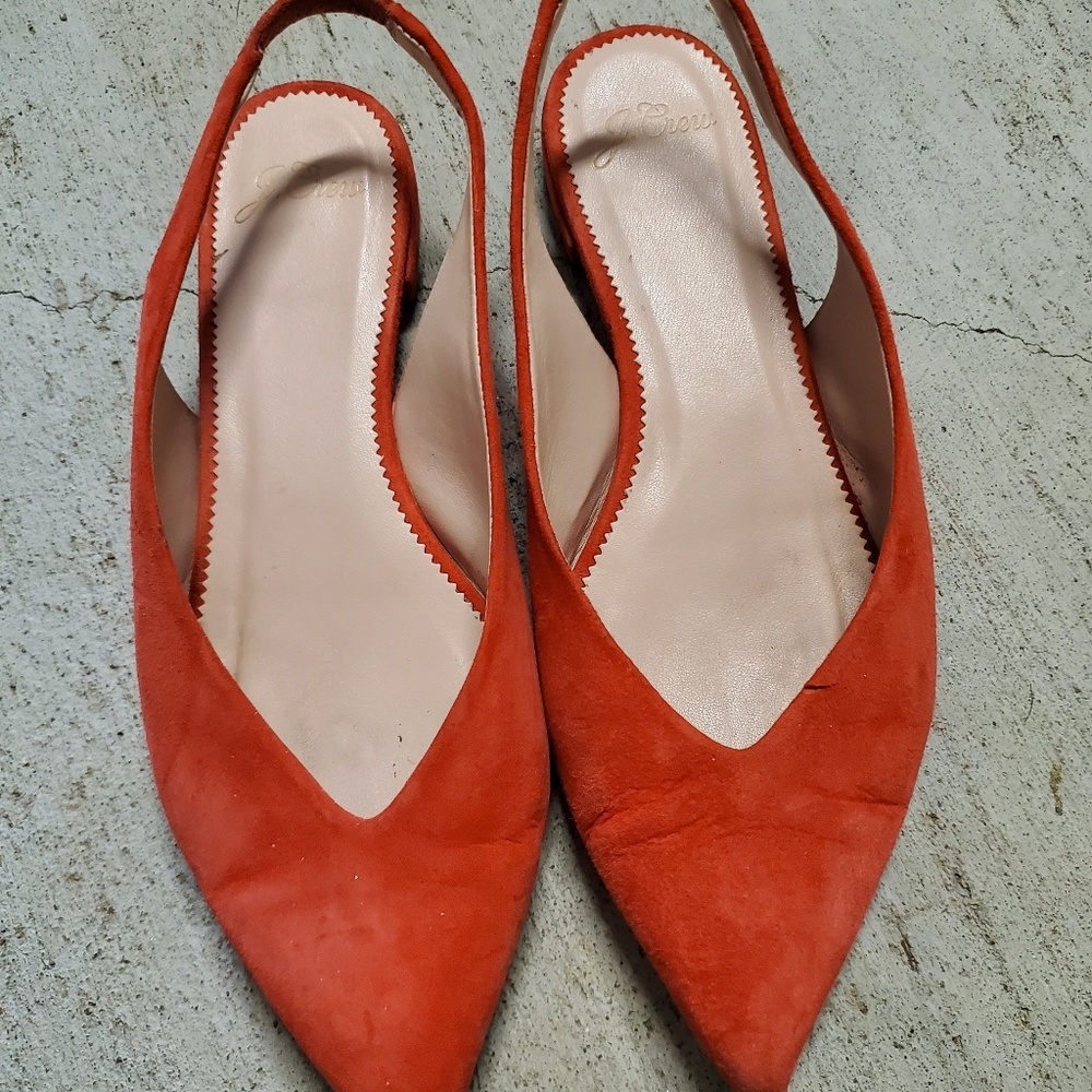 J. Crew suede sling back flat size 7